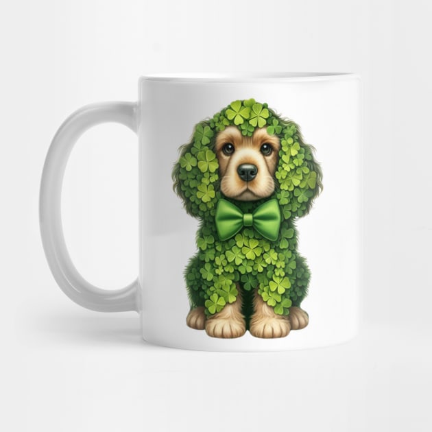 Clover Cocker Spaniel Dog St Patricks Day by Chromatic Fusion Studio